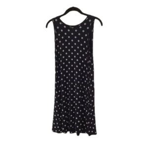 Loft Woman’s Black Dot Print Shift Dress XS